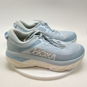 Hoka One One Sneakers Womens 8.5  Bondi 7 1110519 IRW Blue Gym Running Shoes